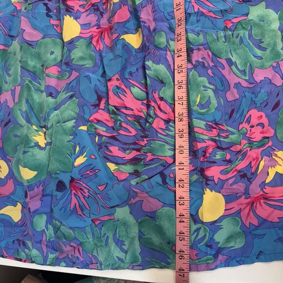 Victorias Secret Vintage Gold Tag Floral Silk Dress Size Medium 90s Mom Look - Picture 7 of 7